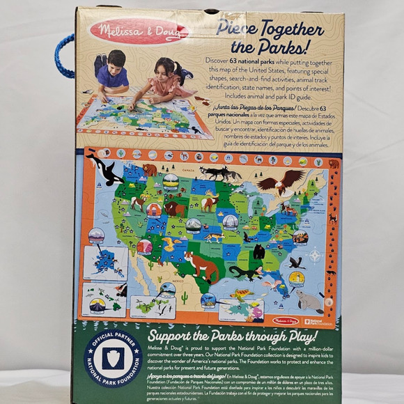 Melissa & Doug  Jumbo National Parks U.S.A. Map Floor Puzzle 45 pc NWT - Picture 2 of 5